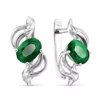 Серьги с изумрудами Линии Любви