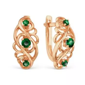 Серьги с изумрудами Линии Любви