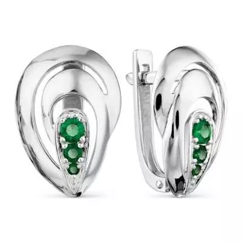 Серьги с изумрудами Линии Любви