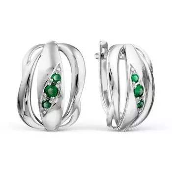 Серьги с изумрудами Линии Любви