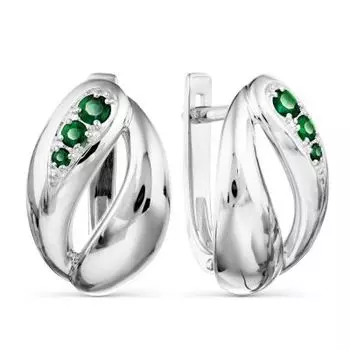 Серьги с изумрудами Линии Любви