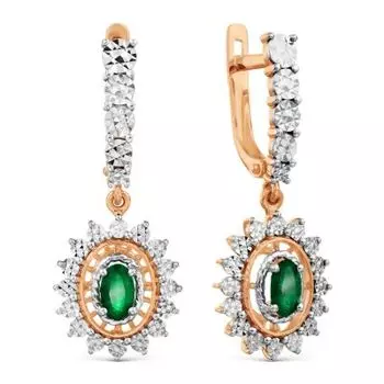 Серьги с изумрудами Линии Любви