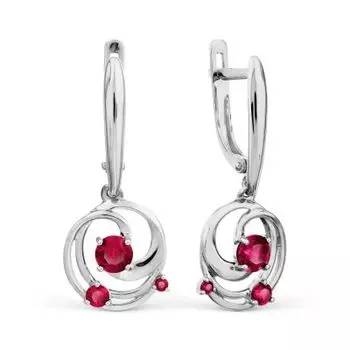 Серьги с корундами Линии Любви