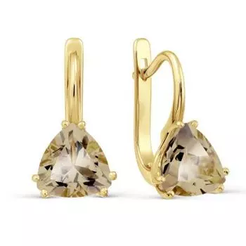 Серьги с раухтопазами Линии Любви