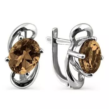 Серьги с раухтопазами Линии Любви