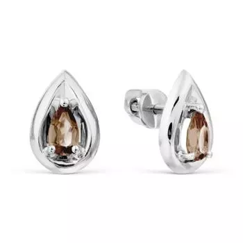 Серьги с раухтопазами Линии Любви