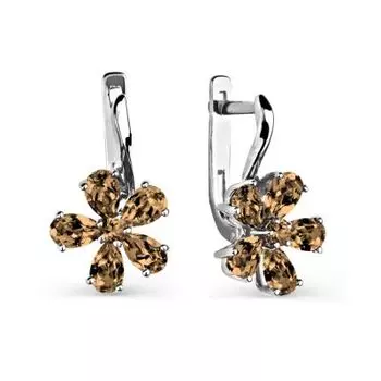 Серьги с раухтопазами Линии Любви