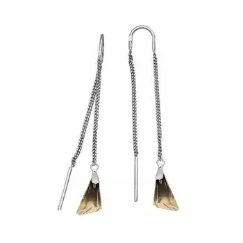 Серьги с раухтопазами Линии Любви