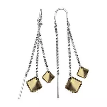 Серьги с раухтопазами Линии Любви