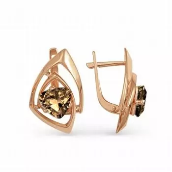 Серьги с раухтопазами Линии Любви