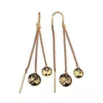 Серьги с раухтопазами Линии Любви