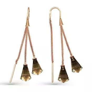 Серьги с раухтопазами Линии Любви