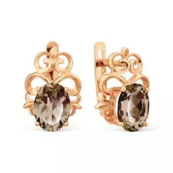 Серьги с раухтопазами Линии Любви