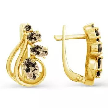 Серьги с раухтопазами Линии Любви