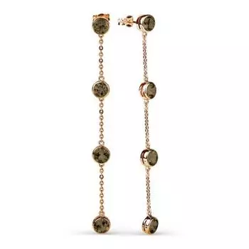 Серьги с раухтопазами Линии Любви