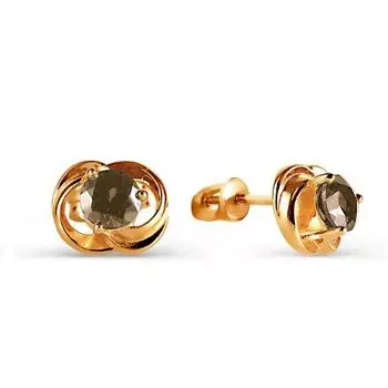 Серьги с раухтопазами Линии Любви