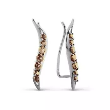 Серьги с раухтопазами Линии Любви