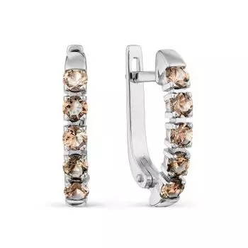 Серьги с раухтопазами Линии Любви