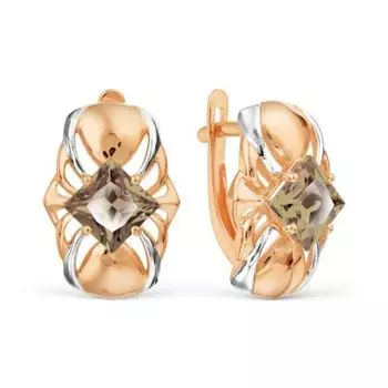 Серьги с раухтопазами Линии Любви