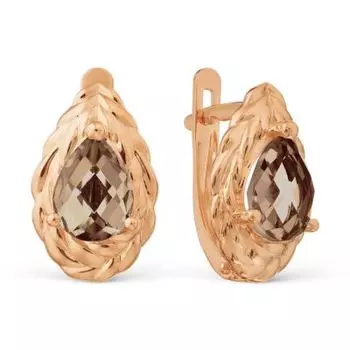 Серьги с раухтопазами Линии Любви