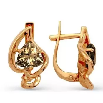 Серьги с раухтопазами Линии Любви