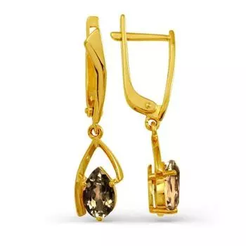 Серьги с раухтопазами Линии Любви