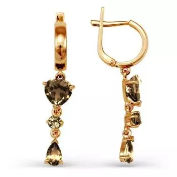 Серьги с раухтопазами Линии Любви