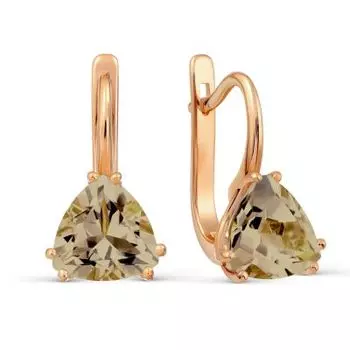 Серьги с раухтопазами Линии Любви