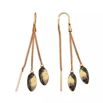 Серьги с раухтопазами Линии Любви