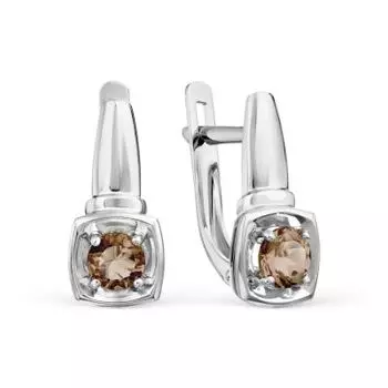 Серьги с раухтопазами Линии Любви