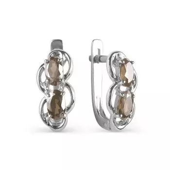 Серьги с раухтопазами Линии Любви