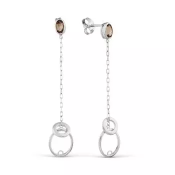 Серьги с раухтопазами Линии Любви