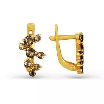 Серьги с раухтопазами Линии Любви