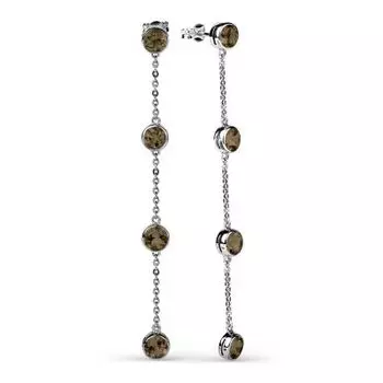 Серьги с раухтопазами Линии Любви