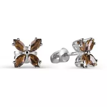 Серьги с раухтопазами Линии Любви