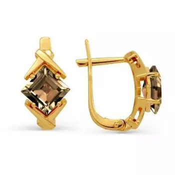 Серьги с раухтопазами Линии Любви