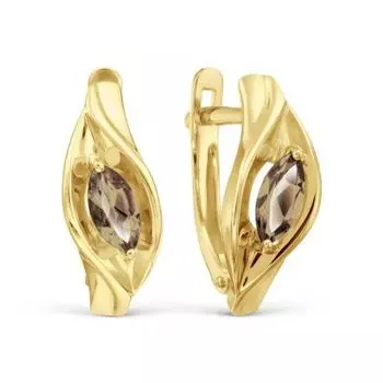 Серьги с раухтопазами Линии Любви