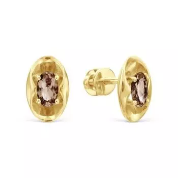 Серьги с раухтопазами Линии Любви