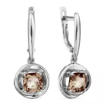 Серьги с раухтопазами Линии Любви