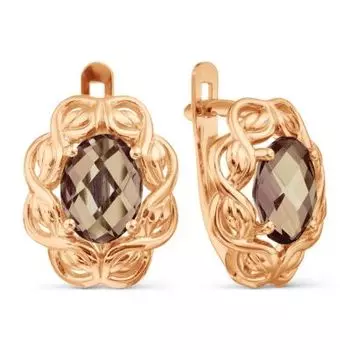 Серьги с раухтопазами Линии Любви