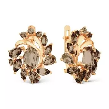 Серьги с раухтопазами Линии Любви