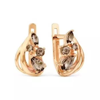 Серьги с раухтопазами Линии Любви