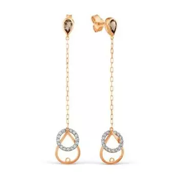 Серьги с раухтопазами Линии Любви