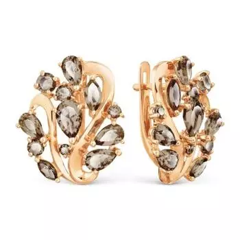 Серьги с раухтопазами Линии Любви