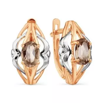 Серьги с раухтопазами Линии Любви