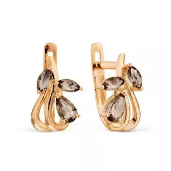 Серьги с раухтопазами Линии Любви