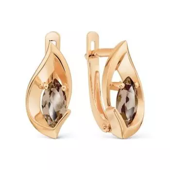 Серьги с раухтопазами Линии Любви