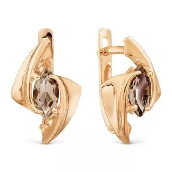 Серьги с раухтопазами Линии Любви