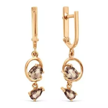 Серьги с раухтопазами Линии Любви