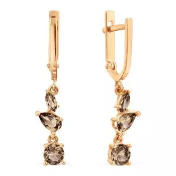 Серьги с раухтопазами Линии Любви